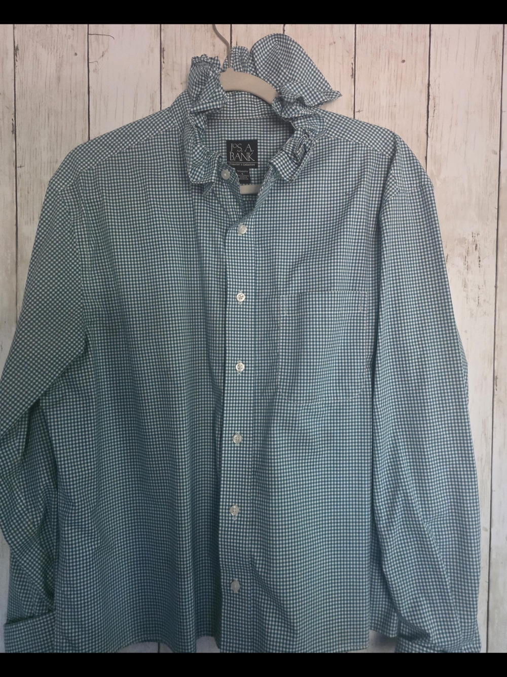 Jos. A. Bank Teal and White Micro-Check Button-Down Shirt